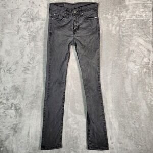 Levi's 510 Mens W27 L32 Black Dark Wash Straight Leg Jeans